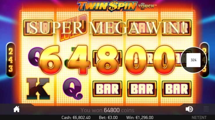 Mega Win på Twin Spin Casino Slot